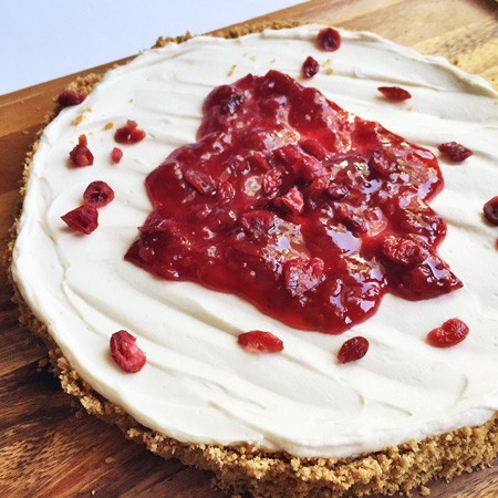 Cranberry No Bake Cheesecake