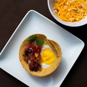 Open Face Tortilla Bakes with Eggs