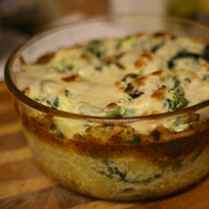 Roasted Egg Substitute Frittata with Broccoli Rabe, Turkey Sausage, and GO Veggie! Mozzarella