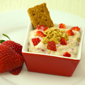 Strawberry Cream Cheese Mousse with Graham Cracker Crumbles