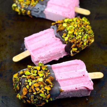 Strawberries and Cream Popsicles