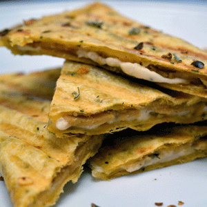 Vegan Quesadilla with Cream Cheese