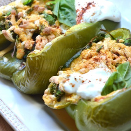 Vegetarian Grilled Spinach Stuffed Peppers