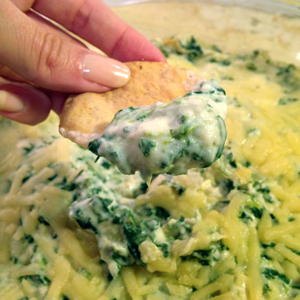 Cheesy Baked Parmesan Spinach Artichoke Dip