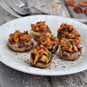 Cheesy Quinoa Stuffed Mushrooms
