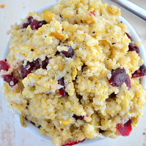 Cheesy Cinnamon Cranberry Quinoa