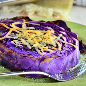 Cheesy Roasted Cabbage Bites